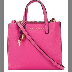 Marc Jacobs Mini Grind Hot Pink Pebbled Leather Crossbody Handbag Tote